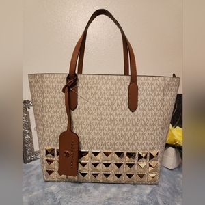 NWT MICHAEL KORS SINCLAIR EAST WEST STUDS TOTE